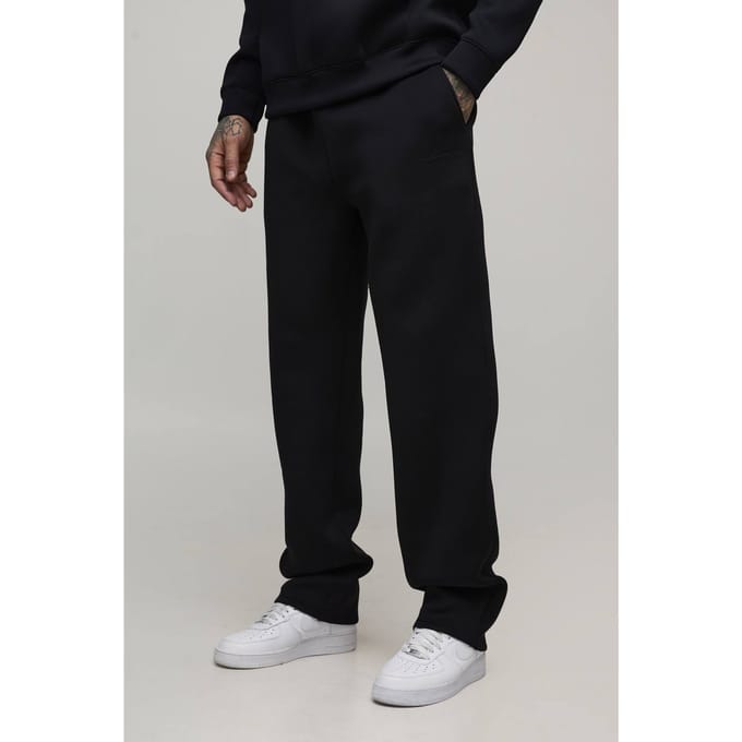 Tall Straight Fit Scuba Trousers | Black | Size Medium