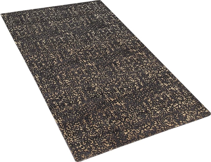 ESEL - Laagpolig vloerkleed - Grijs/Goud - 80 x 150 cm - Viscose