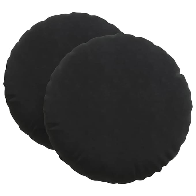 vidaXL - Zitkussens - 2 - st - Fluweel - Zwart - Ø60 - x - 21 - cm