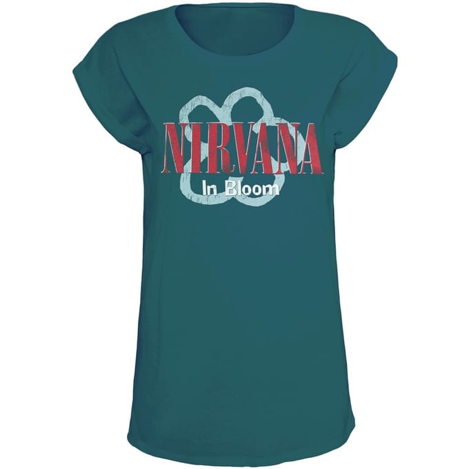 Nirvana T-shirt - In Bloom - S - voor Vrouwen - petrol