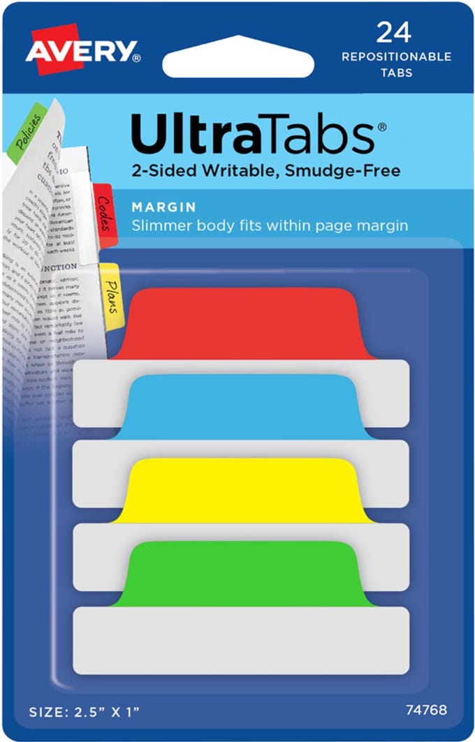 AVERY Zweckform haftstrips UltraTabs Classic, 63,5 x 25 mm
