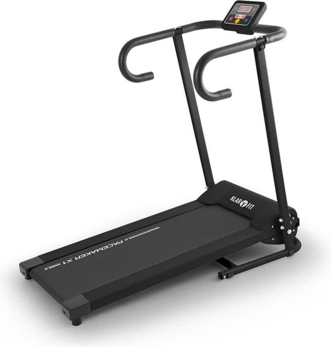 Klarfit Pacemaker X1 Loopband opklapbaar, Loopband voor thuis elektrisch, Treadmill, Walking Pad, 500 W, Snelheid: 1-10 km/h, Pianozwart