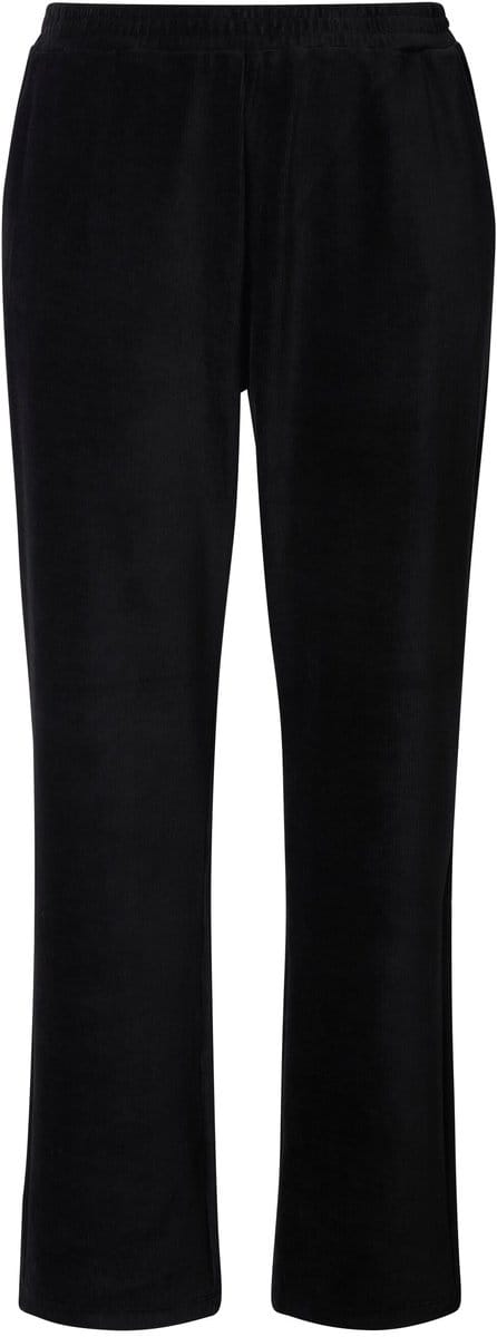 Ulla Popken - Dames - Corduroy broek Ruby rechte pijpen elastische tailleband - Zwart - Maat 50+