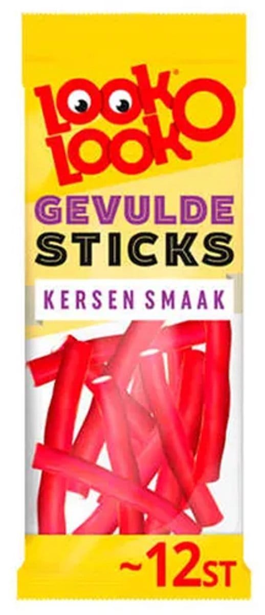 Look O Look Gevulde Kersen Sticks - Snoep - 15x115gr