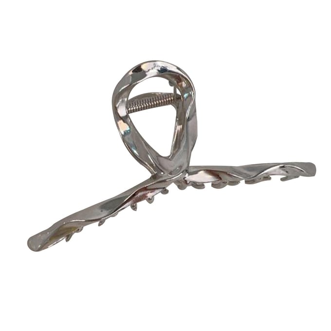 Whaline Haar Klem Whaline Gedraaide Klemmen Klemmen Golf Groot Legering Haar Vanger Effen Kleur zilver
