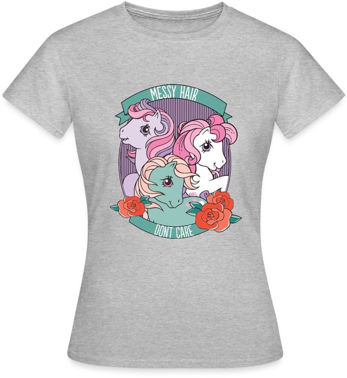 My Little Pony Retro Messy Hair Don't Care Statement T-Shirt Dames