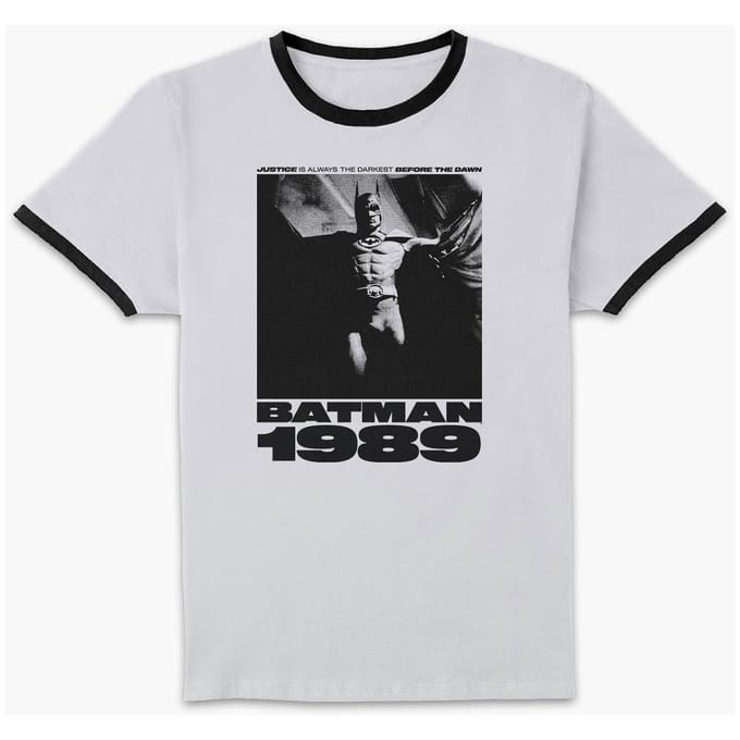 BATMAN The Bat Unisex Ringer T-Shirt - White/Black - S - White/Black
