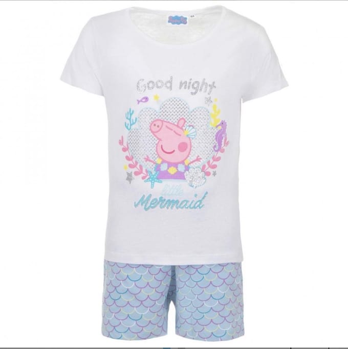 Peppa Pig - Shortama - Wit - 4 jaar -  Maat 104
