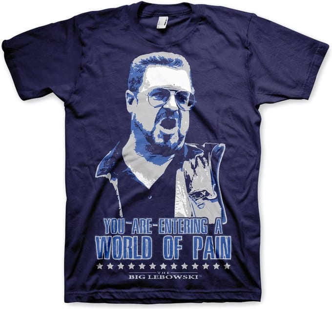 The Big Lebowski Heren Tshirt -M- World Of Pain Blauw