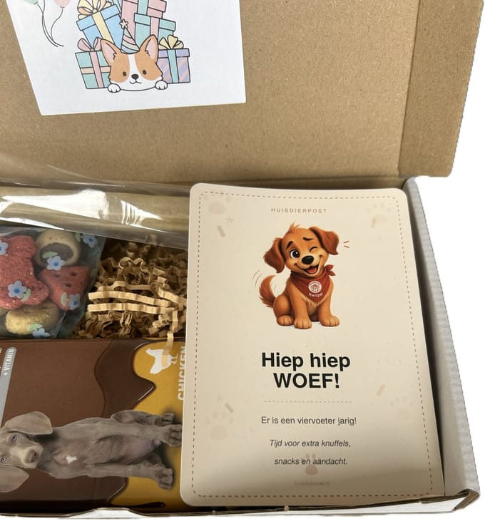 Verjaardag hond brievenbus cadeau kip