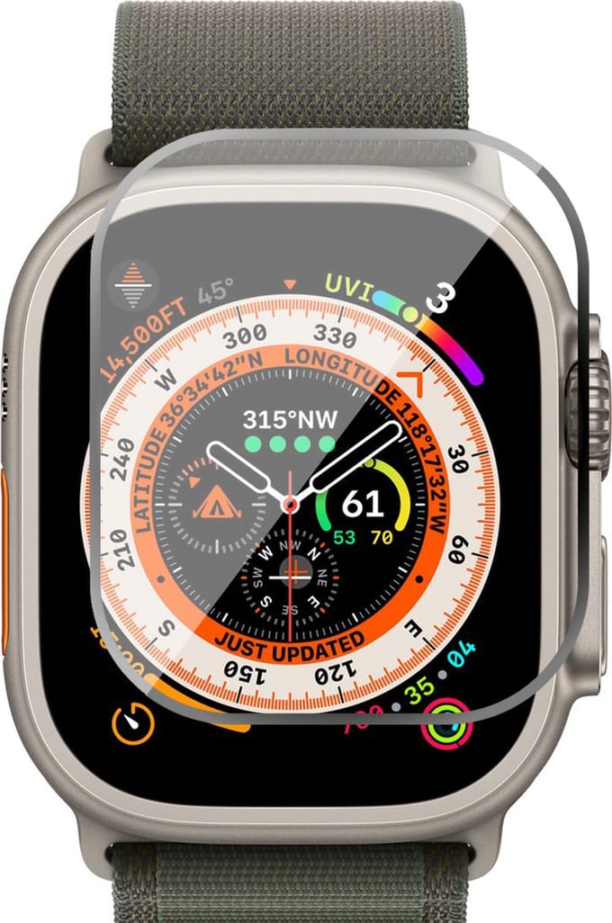 Screenprotector geschikt voor Apple Watch Ultra 49 mm - Full Screen Protector PET FlexGuard