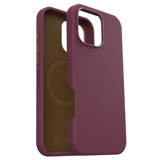 OtterBox Symmetry Cactus leren Backcover met MagSafe voor de Apple iPhone 16 Pro Max - Maroon Bells