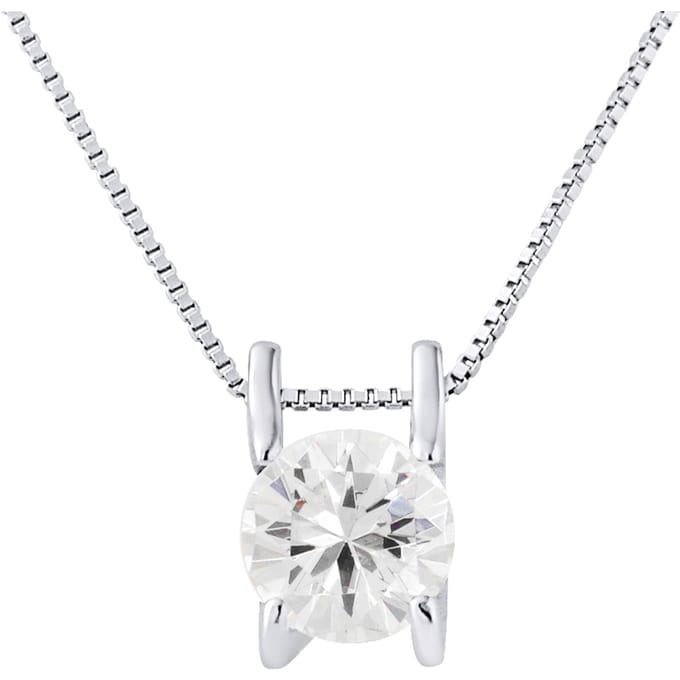 Solitaire hanger vierkant zirkoniumoxide 925 geleverd met aangeboden keten