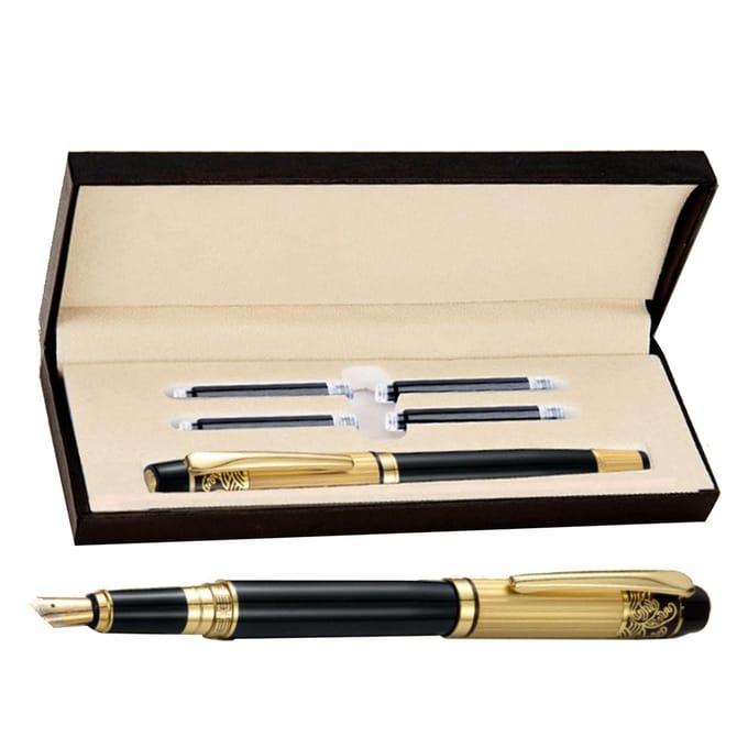 Matte Vulpen met Inktpatroon Comfortabele Grip Vulpotlood Set voor Student Kantoor beige