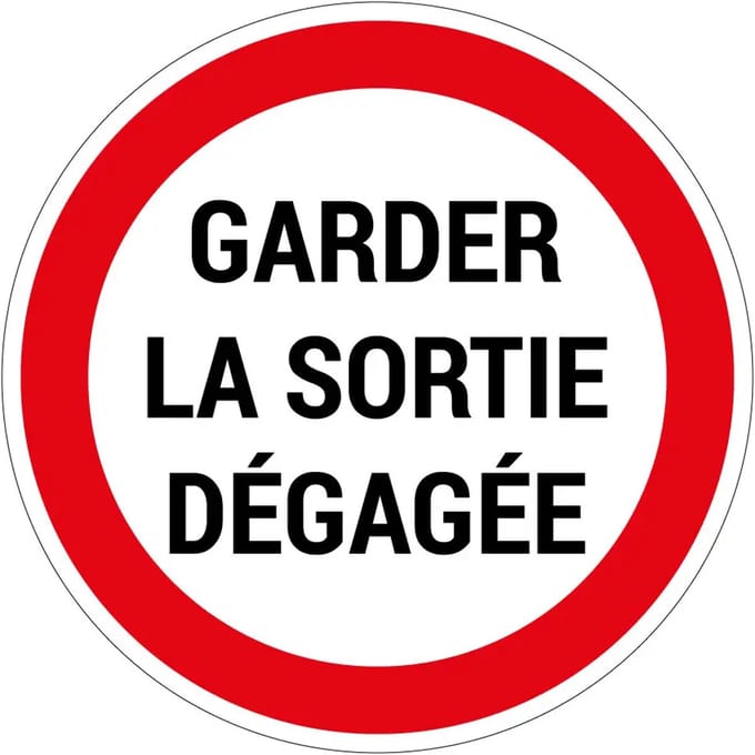 Garder la sortie dégagée bord | gecoat dibond materiaal | 30 cm
