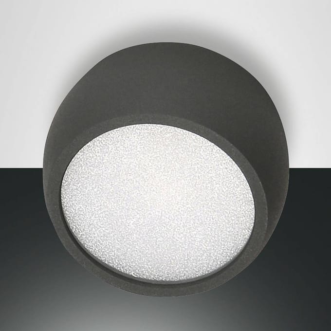 Fabas Luce Downlight Vasto, antraciet, Ø 8 cm, 120°, aluminium