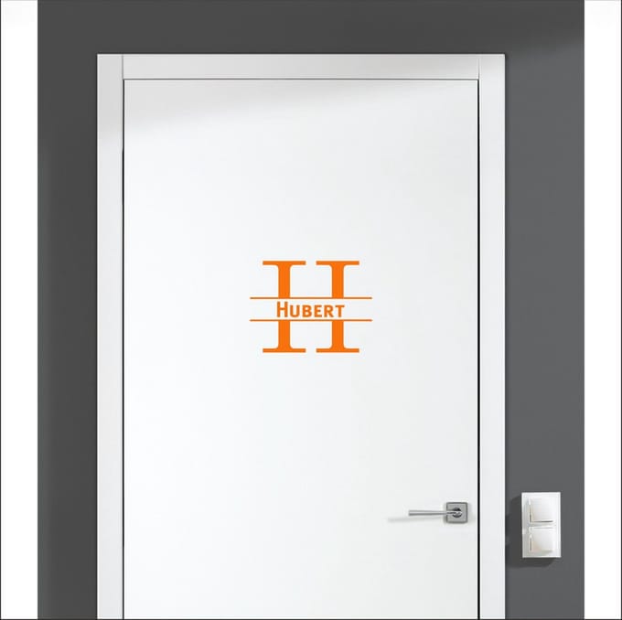 Deursticker Met Naam -  Hubert - Oranje