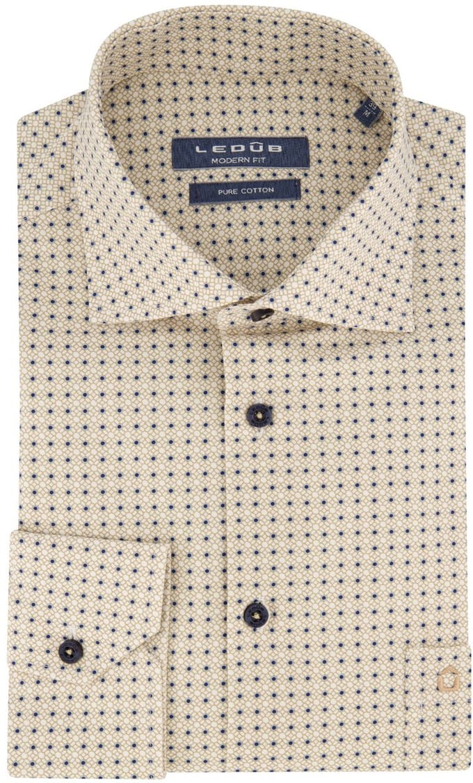 Ledub business overhemd beige