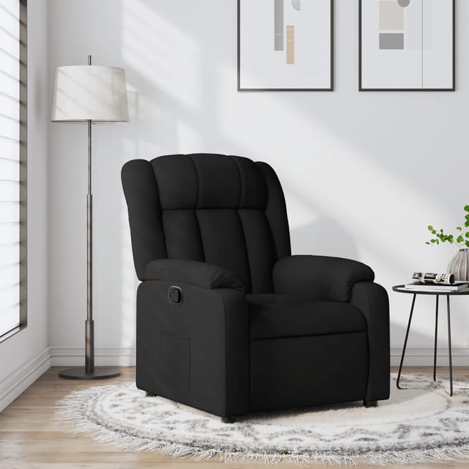 vidaXL - Fauteuil - verstelbaar - stof - zwart