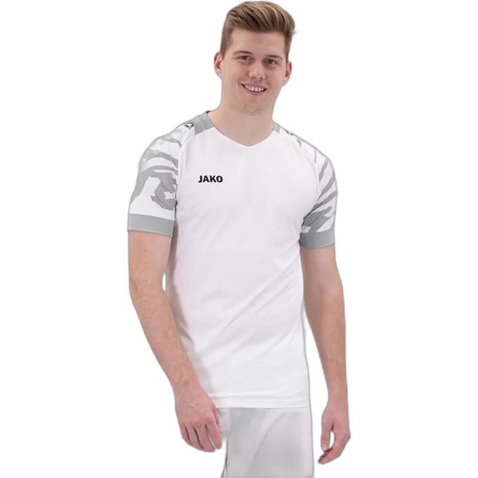 Jako Wild Shirt Korte Mouw Heren - Zilver / Wit | Maat: S