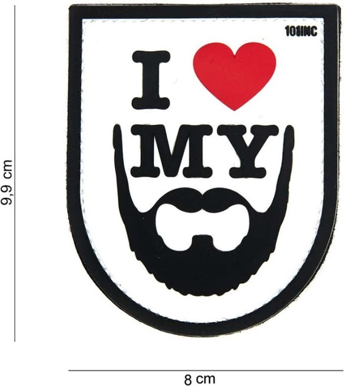101 Inc Embleem 3D Pvc I Love My Beard Wit  14042