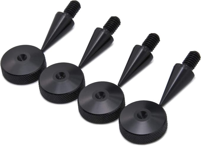 Aluminium Luidspreker Spikes M6 20mm Onderleggers - 4 stuks