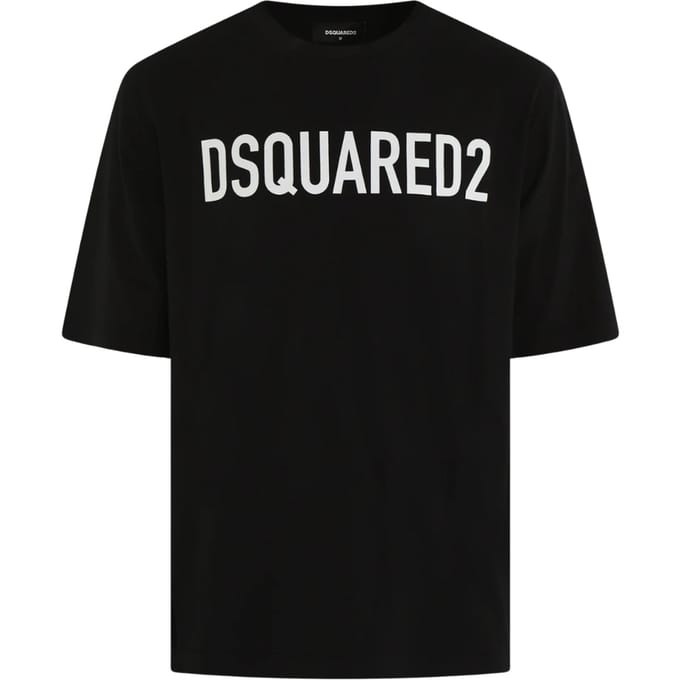 Dsquared2 Loose Fit Brand Logo Zwart T-shirt