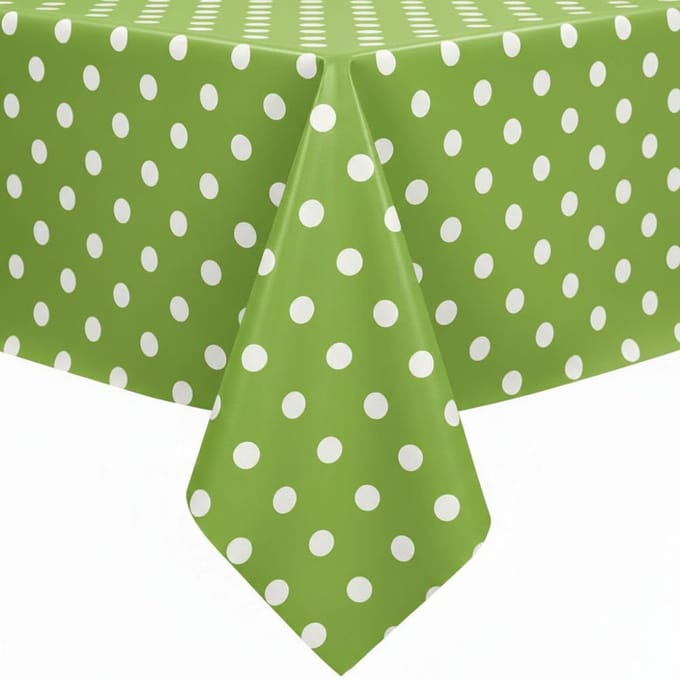 Protecttable - Tafelzeil Groen met Stippen 140x250cm - Tafelkleed Afwasbaar - Kunststof