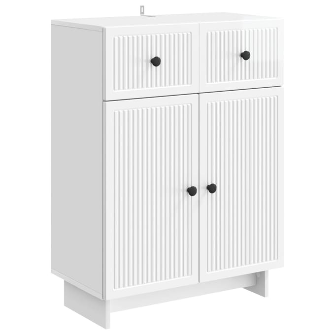 vidaXL - Dressoir - Hoogglans - Wit - 66 - x - 34,5 - x - 90 - cm - Bewerkt - hout