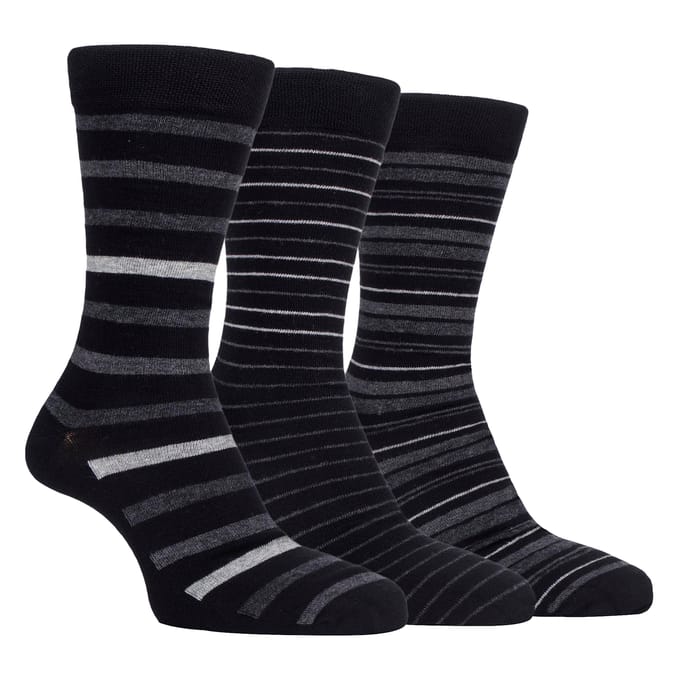 3-Pack Heren Gestreepte Bamboe Dress Socks Zachte Ademende Sokken