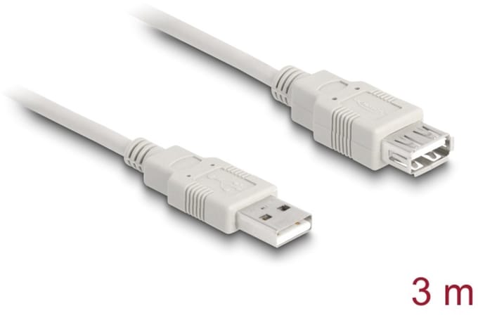 Delock - USB 2.0 A Male naar USB 2.0 A Female - 3 m