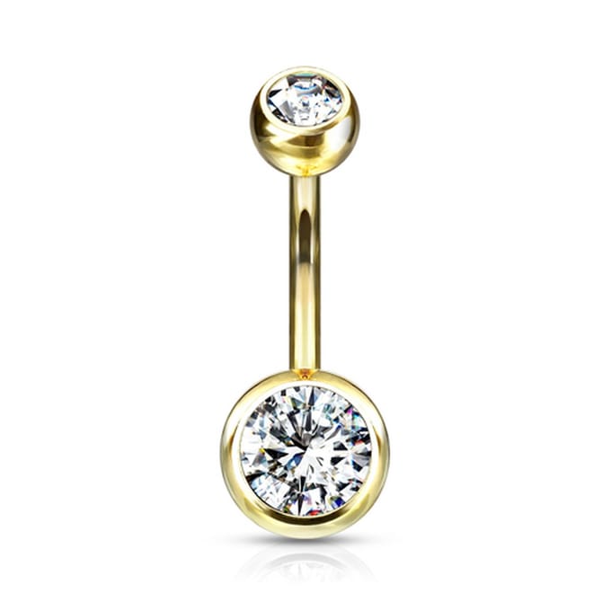 Piercing titanium steen 1.6x10x6 - goud - LMPiercings
