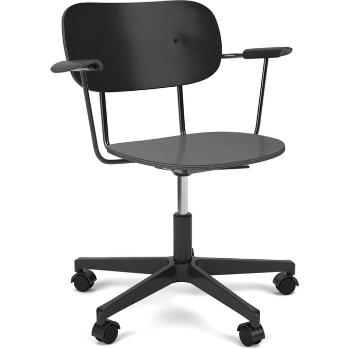 Audo Co Task Chair met armleuningen - zwart eiken - zwart aluminium