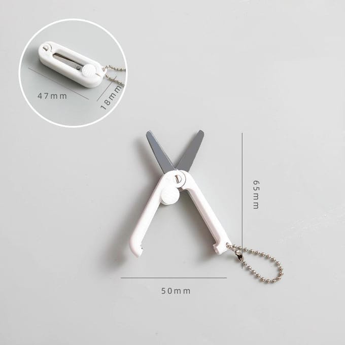Mini ciseaux portables pour étudiants de bureau, 1 pièce, Mini ciseaux créatifs rétractables et pliants, multi-fonctionnels, sécurité, petits ciseaux mignons gris