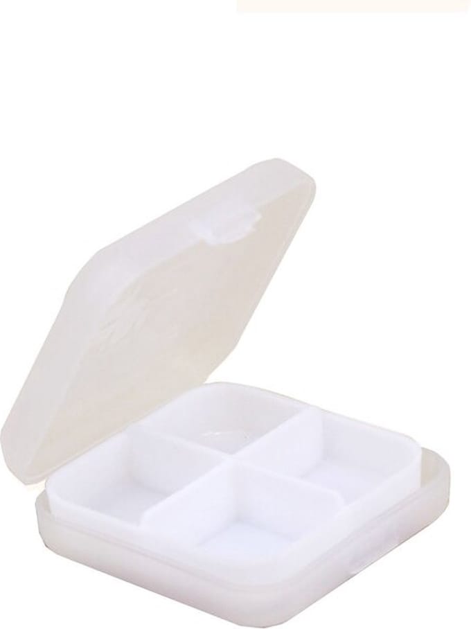 DrPhone PDG1 Mini Pillendoos - Reispil houder - 4 boxen voor o.a vitamines/medicijnen etc - Transparant
