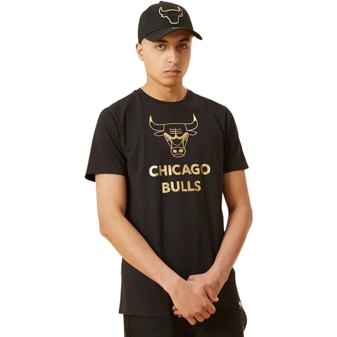 T-shirt Chicago Bulls Black And Gold