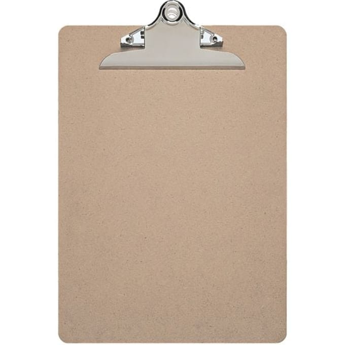 Schrijftablet MAUL-classic, A4 staand formaat, nostalgische clip, hardboard, bruin