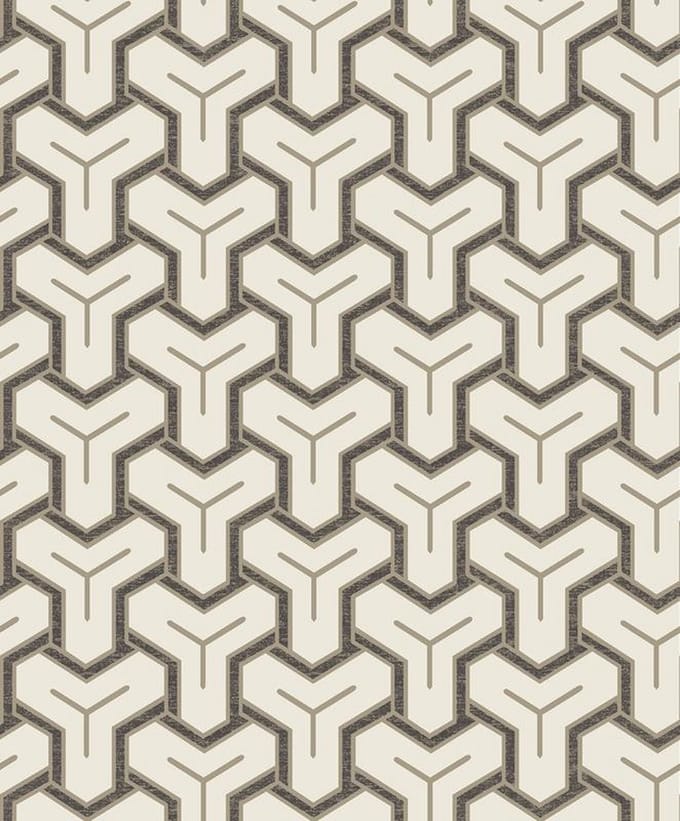 Onyx dessin wit/zwart/beige - M262-07