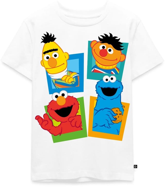 Sesamstraat Bert Ernie Elmo Koekiemonster Premium T Shirt Kinderen
