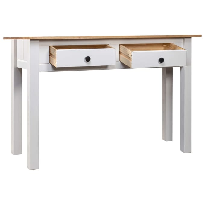 vidaXL - Wandtafel - Panama - Range - 110x40x72 - cm - massief - grenenhout - wit