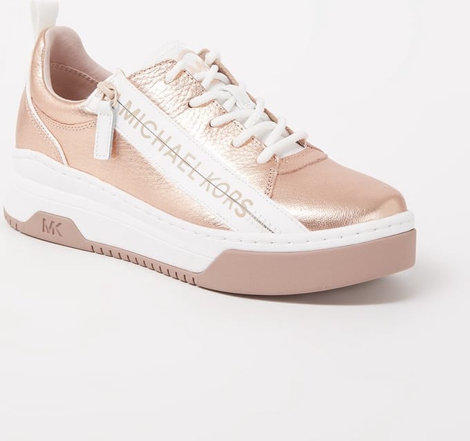 Michael Kors Alex sneaker van leer met ritsdetail - Roze - Maat 37