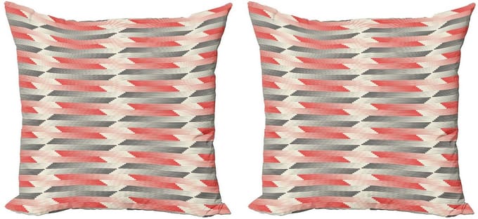 ABAKUHAUS Kussenhoes Set 2x60x60 cm – dubbelzijdig bedrukt, microvezel, multicolor