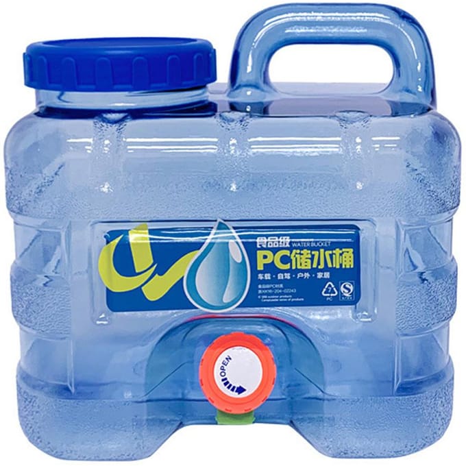 Campingwateremmer Waterkan met grote capaciteit Wateropslagcontainer met kraan 7.5L blue