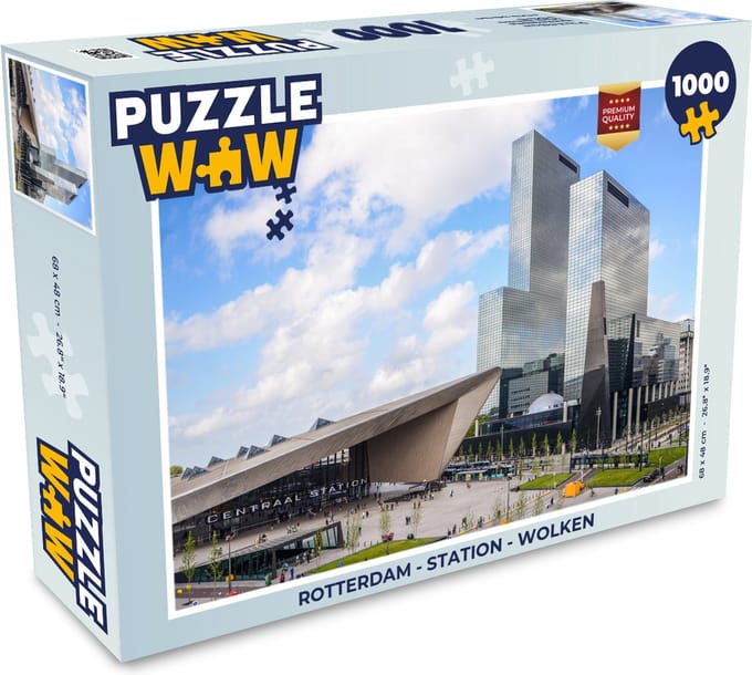 Puzzel Rotterdam - Station - Wolken - Legpuzzel - Puzzel 1000 stukjes volwassenen