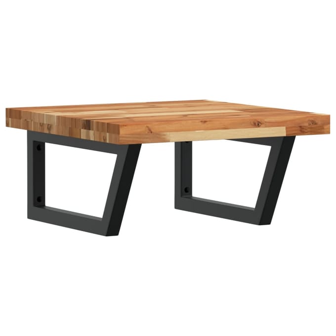 vidaXL - Badkamer - wandschap - staal - en - massief - acaciahout