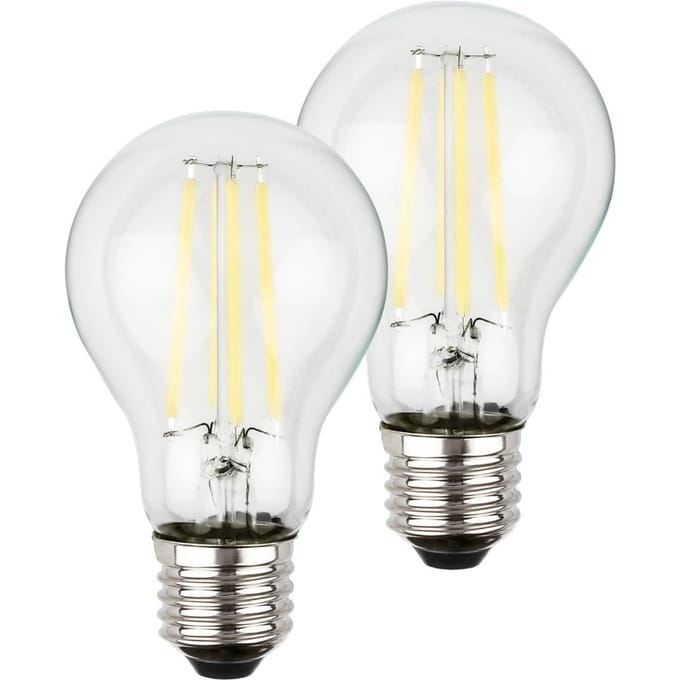 BRILONER - Ultra Efficient LED lamp - set van 2 lichtbronnen - E27 - filament verlichting - A60 - 4W - 840Lm - 2.700 K warm wit licht - Ø6cm