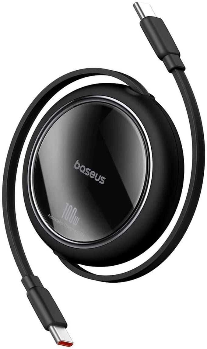 Baseus - Free2Draw - Mini USB-C - USB-C 100W 1m intrekbare kabel - zwart