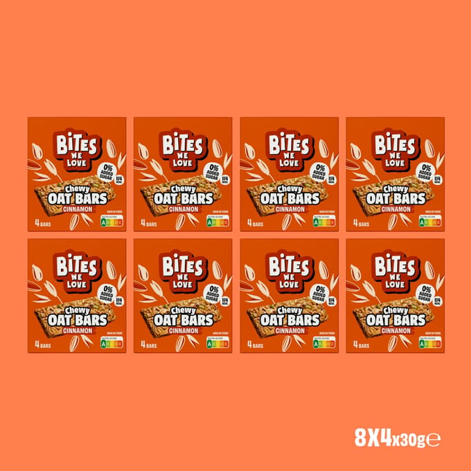 BitesWeLove Chewy Oat Bar Cinnamon Roll haver 8x 4 x 30g
