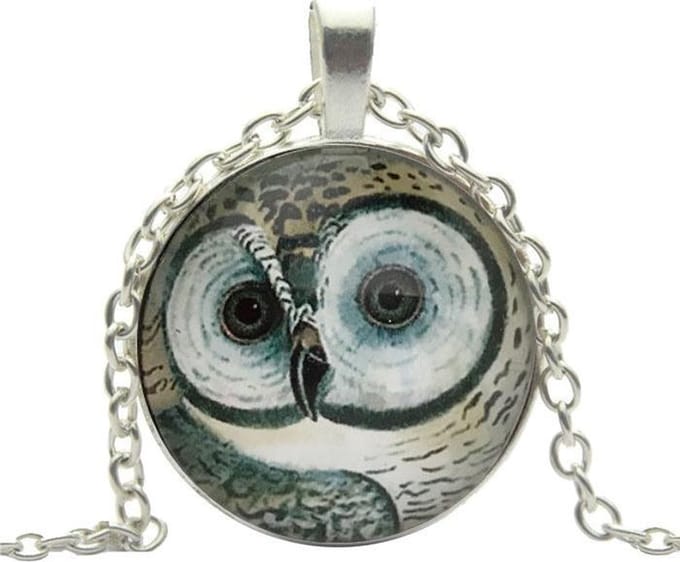Fako Bijoux® - Ketting - Cabochon - Uil