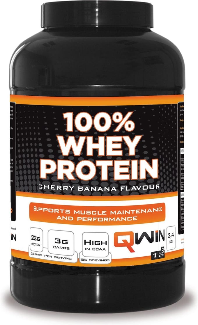 QWIN 100% Whey Protein Cherry & Banana - 2400 g